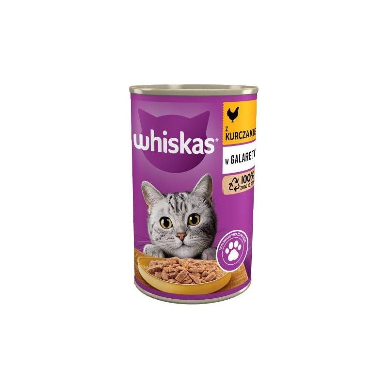 WHISKAS Adult puszka kurczak galaretka 400g