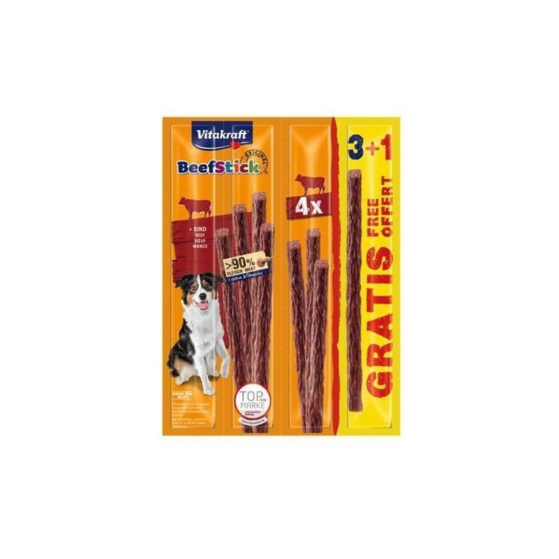 VITAKRAFT Dog Beef Stick wołowina - przysmak dla psa - 3+1 szt