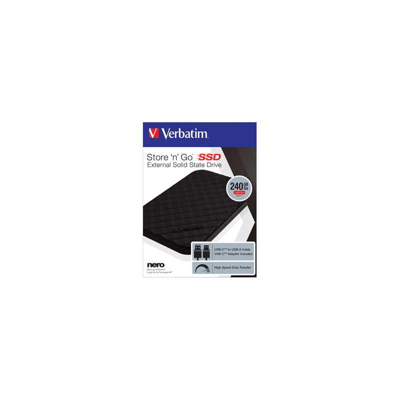 SSD Zewnętrzny Verbatim Store ,n, Go, 53231, 240GB, czarny, 3.1 Gen1 (3.0)