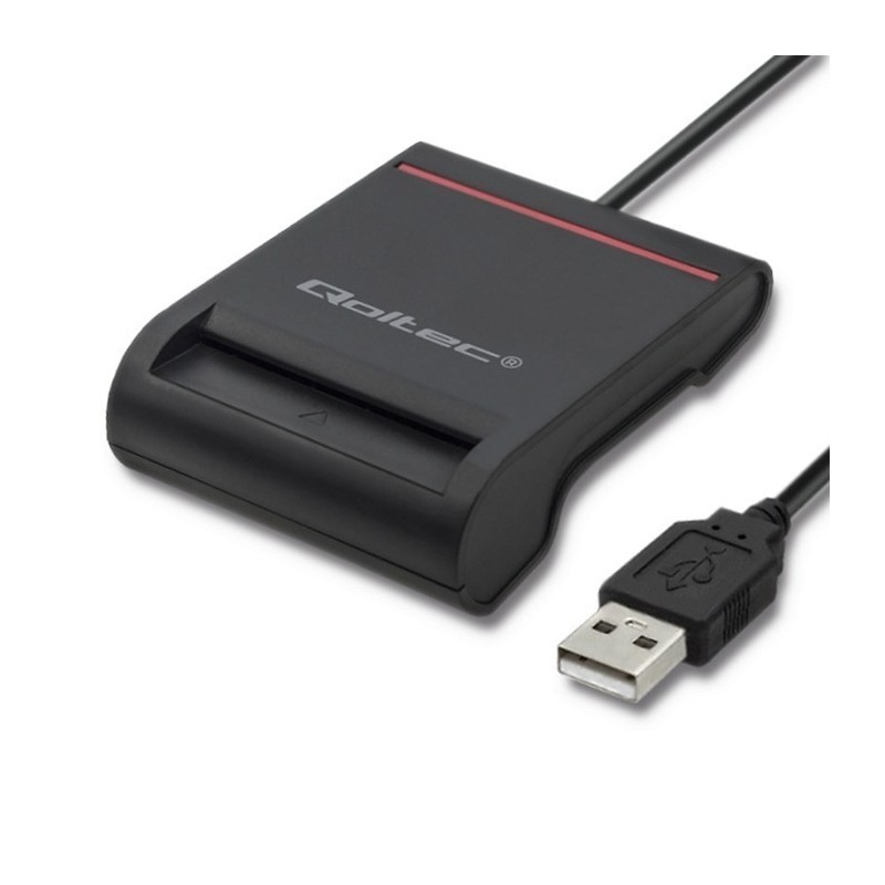 QOLTEC INTELIGENTNY CZYTNIK KART CHIPOWYCH ID USB 2.0 | PLUG&PLAY