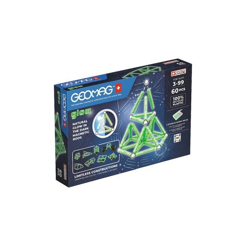GEOMAG Klocki magnetyczne Glow Recycled 60 el. G338