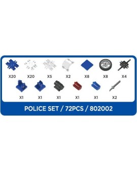 KLOCKI EDUKACYJNO-KONSTRUKCYJNE CLICS CLICFORMERS 802002 - POLICJA (7 W 1) - 72 ELEMENTY