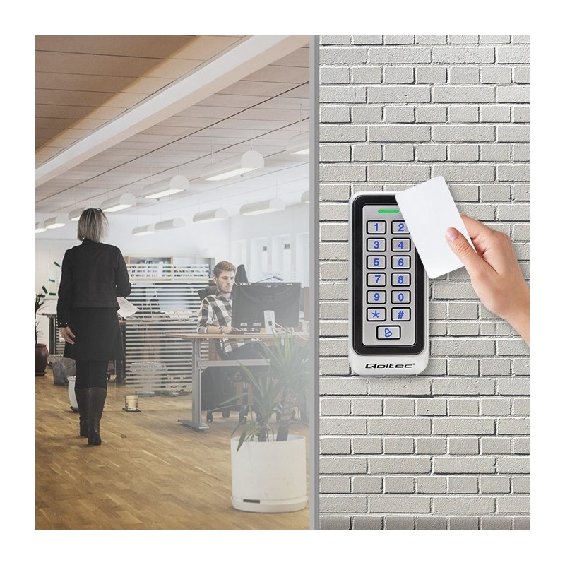 QOLTEC ZAMEK SZYFROWY RHEA Z CZYTNIKIEM RFID | KOD | KARTA | BRELOK | DZWONEK | IP68 | EM