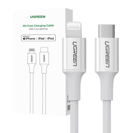 Kabel Lightning do USB-C UGREEN 3A US171, 1.5m (biały)