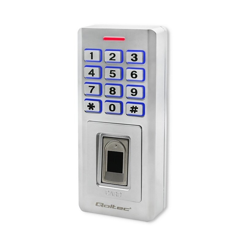 QOLTEC ZAMEK SZYFROWY OBERON Z CZYTNIKIEM LINII PAPILARNYCH | RFID | KOD | KARTA | BRELOK | DZWONEK | IP68 | EM