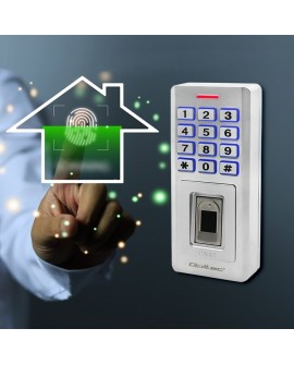 QOLTEC ZAMEK SZYFROWY OBERON Z CZYTNIKIEM LINII PAPILARNYCH | RFID | KOD | KARTA | BRELOK | DZWONEK | IP68 | EM