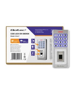 QOLTEC ZAMEK SZYFROWY OBERON Z CZYTNIKIEM LINII PAPILARNYCH | RFID | KOD | KARTA | BRELOK | DZWONEK | IP68 | EM