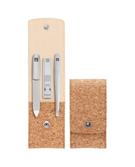 ZWILLING TWINOX Zestaw podróżny - brązowe korkowe etui, 3 elementy