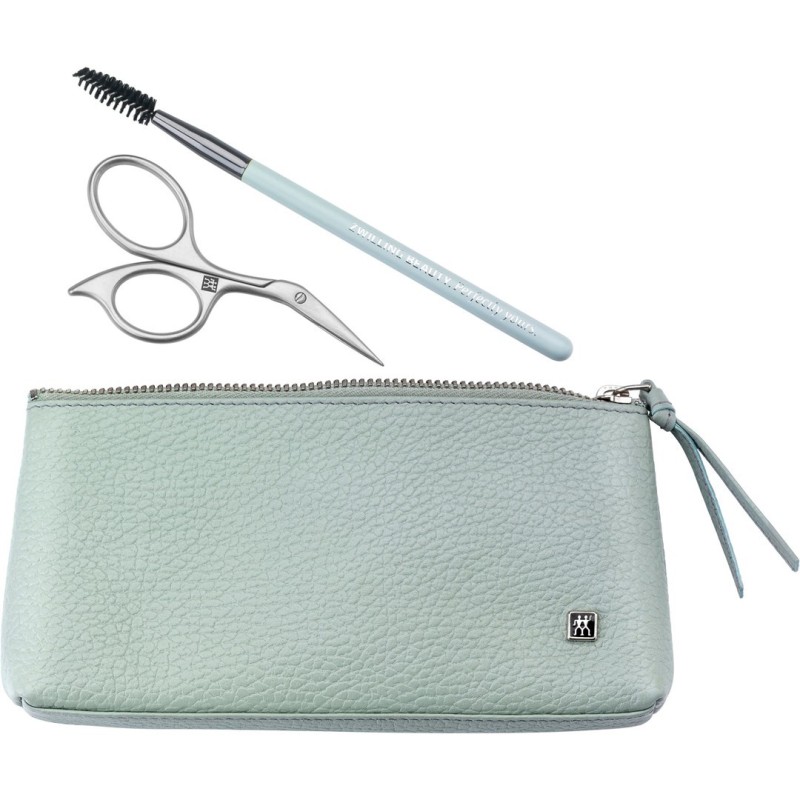 Zestaw do manicure Zwilling Twinox – miętowe, skórzane etui, 3 elementy - Miętowy