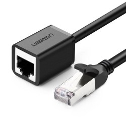 Kabel sieciowy UGREEN  	NW112 przedłużacz Ethernet RJ45, Cat. 6, FTP, z metalową wtyczną 0.5m (czarny)