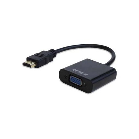 Video adapter, HDMI M - VGA (D-Sub) (F), 0.2 m, przewodowy, czarny, EOL