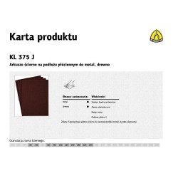 KLINGSPOR ARKUSZE ŚCIERNE...