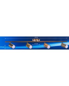 Listwa reflektorowa poczwórna złota sufitowa ścienna Activejet SPECTRA kinkiet GU10 do salonu