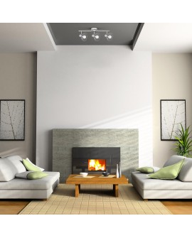 Listwa reflektorowa potrójna sufitowa ścienna chrom Activejet GIZEL kinkiet E14 do salonu