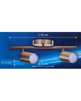 Listwa reflektorowa podwójna złota sufitowa ścienna Activejet SPECTRA kinkiet GU10 do salonu (WYPRZEDAŻ)