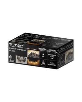 Girlanda ogrodowa V-TAC VT-71510 sznur 5W 5 m, 10 żarówek 0,5W IP44 3000K 550lm (SKU 212728) Czarny