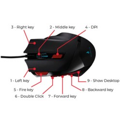 Surefire Eagle Claw Gaming Mysz przewodowa, czarna, 6400DPI