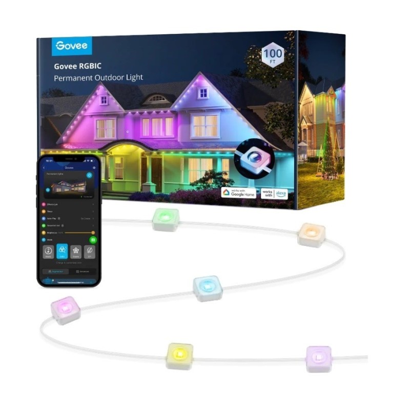GOVEE H705A ZEWNĘTRZNE OŚWIETLENIE LED 30M RGBIC. WI-FI. BLUETOOTH. IP67