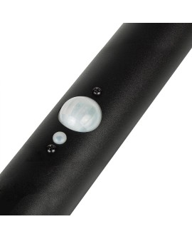 Solarna lampa LED z czujnikiem Maclean, czarna, IP44, 3 tryby świecenia, bateria Li-ion 18650 3,7V 1200 mAh, wbijana, MCE465 B