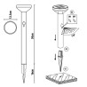 Solarna lampa LED z czujnikiem Maclean, czarna, IP44, 3 tryby świecenia, bateria Li-ion 18650 3,7V 1200 mAh, wbijana, MCE465 B