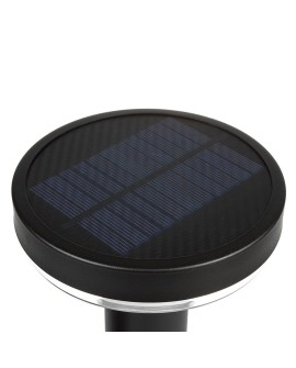 Solarna lampa LED z czujnikiem Maclean, czarna, IP44, 3 tryby świecenia, bateria Li-ion 18650 3,7V 1200 mAh, wbijana, MCE465 B