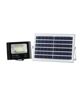 Projektor LED Solarny V-TAC 12W Czarny IP65, Pilot, Timer VT-25W 4000K 550lm