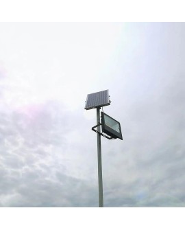 Projektor LED Solarny V-TAC 12W Czarny IP65, Pilot, Timer VT-25W 4000K 550lm