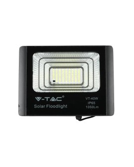 Projektor LED Solarny V-TAC 16W Czarny IP65, Pilot, Timer VT-40W 6000K 1050lm