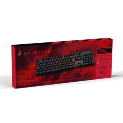 SureFire KingPin M2 multimedialna klawiatura dla gracza, RGB przewodowa (USB) US, czarna do gry, mechaniczna