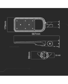 Oprawa Uliczna LED V-TAC SAMSUNG CHIP z regulacją 100W 120Lm/W VT-139ST 4000K 11000lm