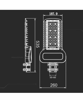 Oprawa Uliczna LED V-TAC SAMSUNG CHIP 100W Soczewki 110st 135Lm/W VT-104ST 4000K 13500lm