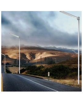 POWERNEED SOLARNA LAMPA ULICZNA/KINKIET ARGES 3000LM, LEDX40, PANEL SOLARNY 20W, CZUJNIK RUCHU I ZMIERZCHOWY, SREBRNA, SSL06N