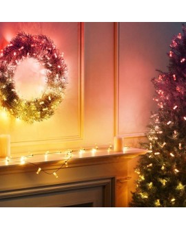 Twinkly Candies – 200 Lampki w kształcie świeczki RGB LEDs, zielony przewód, USB-C