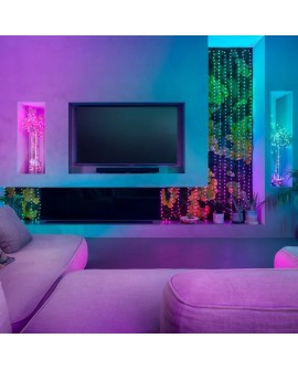 Twinkly Candies – 100 Lampki w kształcie pereł RGB LEDs, zielony przewód, USB-C