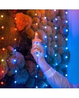 Twinkly Candies – 200 Lampki w kształcie pereł RGB LEDs, zielony przewód, USB-C
