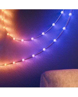 Twinkly Candies – 200 Lampki w kształcie gwiazd RGB LEDs, zielony przewód, USB-C