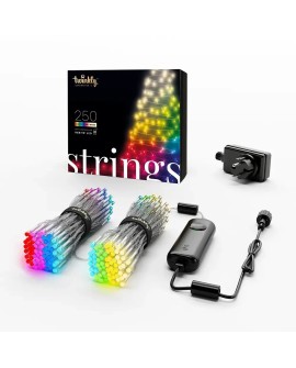 Twinkly Strings – 250 RGB+W Ciąg świetlny, przezroczysty przewód, typ wtyczki F