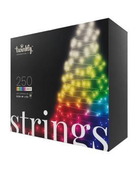 Twinkly Strings – 250 RGB+W Ciąg świetlny, przezroczysty przewód, typ wtyczki F