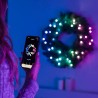 Twinkly Wstępnie oświetlony wieniec – 50 RGB LED, Regal 24" zielony przewód, typ wtyczki C