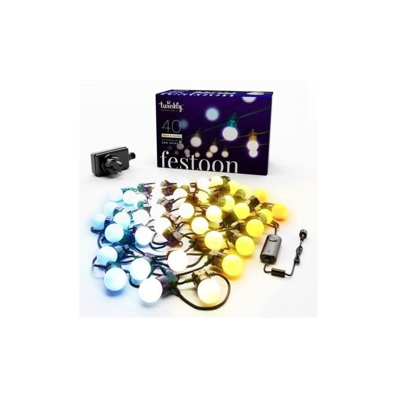Twinkly Girlanda Lampki 40 LED AWW czarny przewód Plug F (EU typu) 20 m