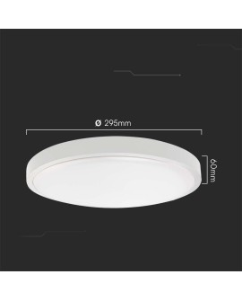 Plafon V-TAC VT-8618S natynkowy 18W LED IP44 25cm czujnik ruchu 4000K 1830lm (SKU 76601) Biały