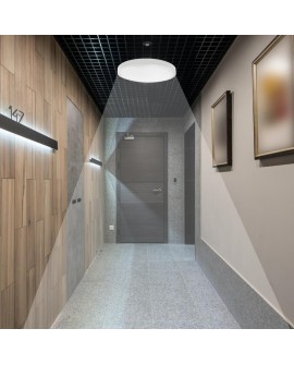 Plafon V-TAC VT-8618S natynkowy 18W LED IP44 25cm czujnik ruchu 4000K 1830lm (SKU 76601) Biały