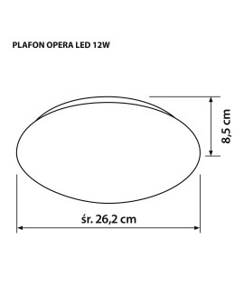 Nowoczesny plafon sufitowy LED Activejet OPERA 12W