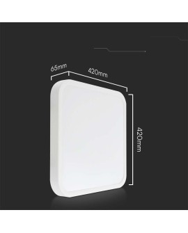 Plafon V-TAC VT-8630 natynkowy 48W LED IP44 42x42cm 4000K 5160lm (SKU 76311) Biały