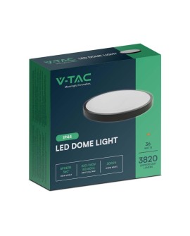 Plafon V-TAC VT-8630B natynkowy 36W LED IP44 42cm 4000K 3820lm (SKU 76401) Czarny