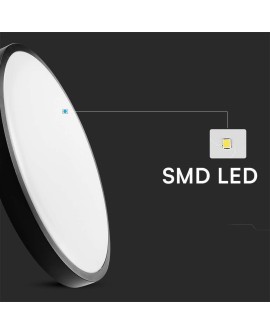 Plafon V-TAC VT-8630B natynkowy 36W LED IP44 42cm 4000K 3820lm (SKU 76401) Czarny