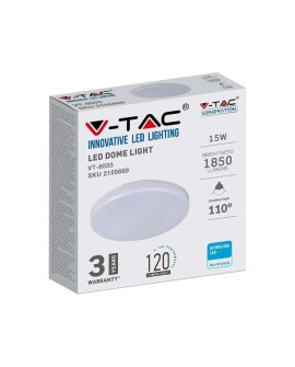 Plafon V-TAC VT-8033 natynkowy 15W LED SAMSUNG CHIP IP44 120lm/W 4000K 1850lm (SKU 2155669) Biały