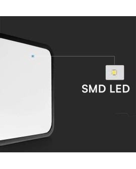 Plafon V-TAC VT-8630S natynkowy 36W LED IP44 42x42cm czujnik ruchu 4000K 3820lm (SKU 76741) Czarny