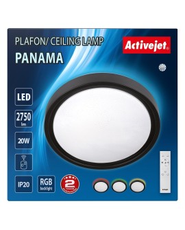 Nowoczesny plafon sufitowy LED Activejet PANAMA RGB ściemnialny ze zdalnym sterowaniem na pilota