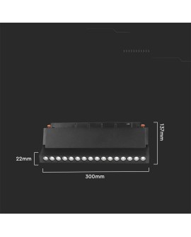 Oprawa Szynosystemu 48V V-TAC 18W LED SMART WiFi TRACKLIGHT 3w1 Czarna VT-3618 2700K-6400K 1500lm